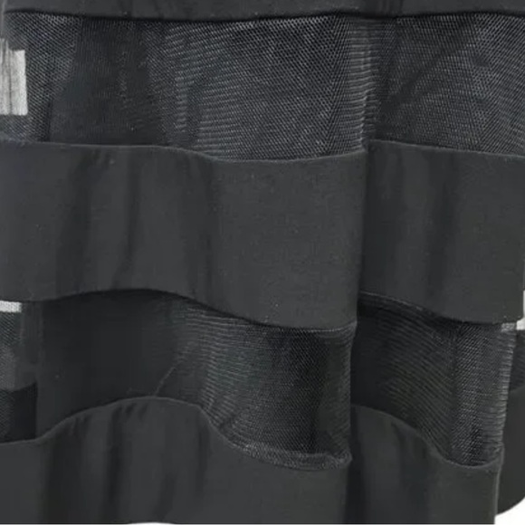 Ralph Lauren Black Tiered Mesh Faux Wrap Dress - Picture 14 of 15